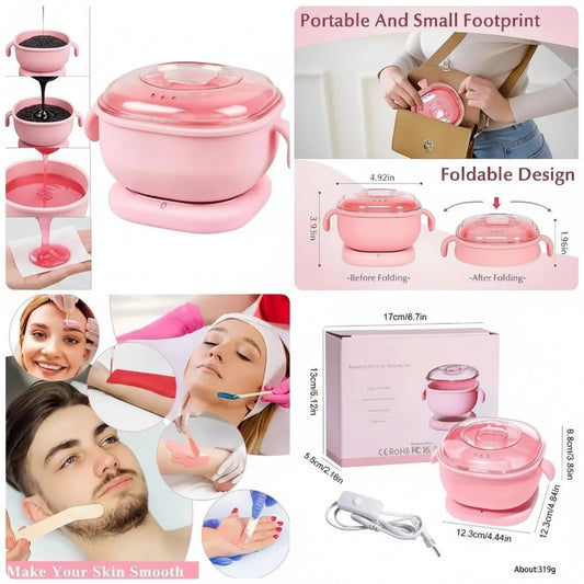 Pink Wax Heater Machine | Professional Hair Removal Wax Warmer for Home & Salon Use