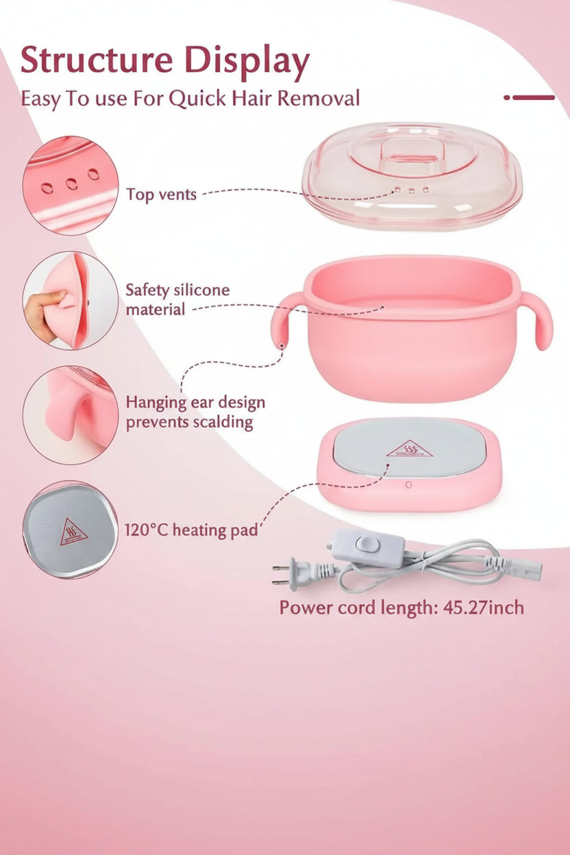 Pink Wax Heater Machine | Professional Hair Removal Wax Warmer for Home & Salon Use