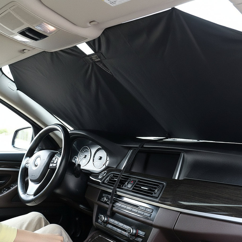 Foldable Car Windshield Sun Shade Umbrella | UV Reflective Heat Shield Cover