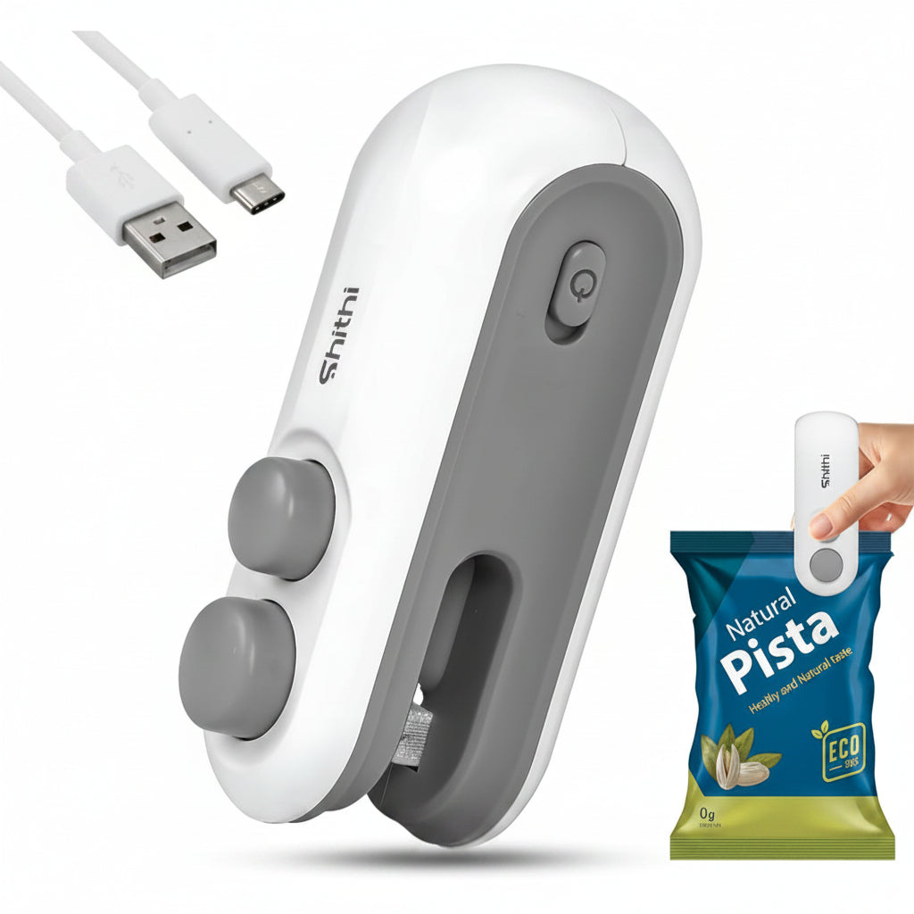 Rechargeable 2-in-1 Mini Bag Sealer & Cutter | Portable Heat Sealer for Food Storage