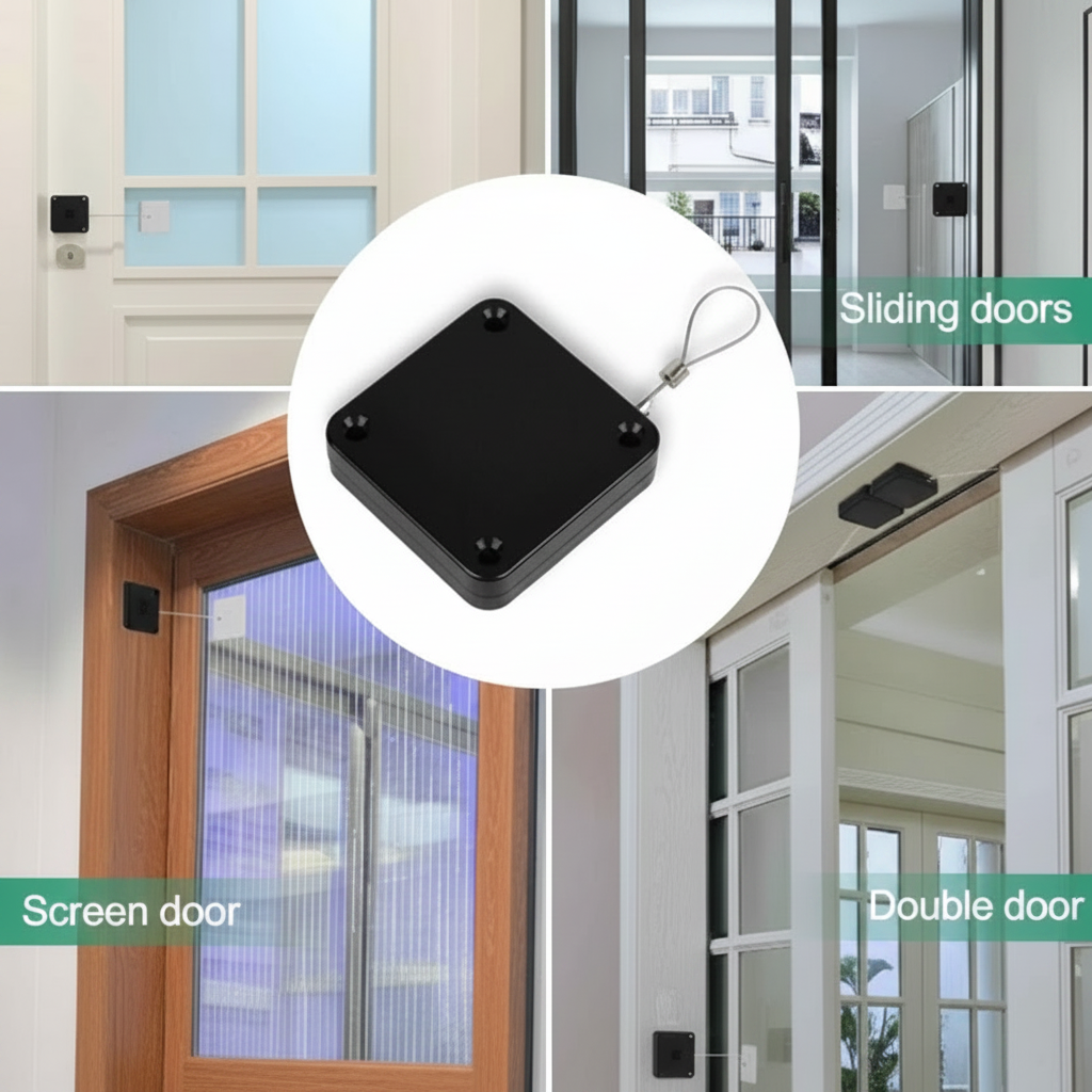 Automatic Door Closer Black Stainless Steel Spring Homiefy