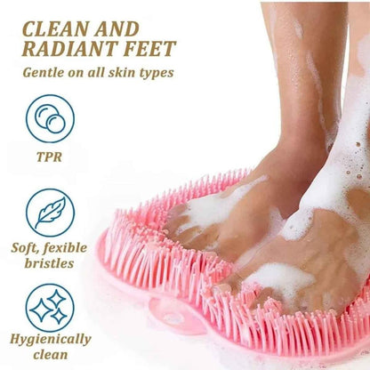 Pink Silicone Foot Scrubber Brush – 2-in-1