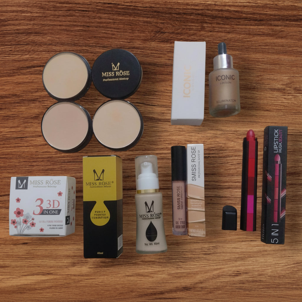Complete Makeup Set with Foundation, Concealer, Lipstick & Beauty Blender | All-in-One Beauty Kit
