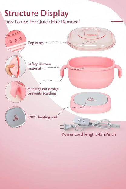 Pink Wax Heater Machine | Professional Hair Removal Wax Warmer for Home & Salon Use