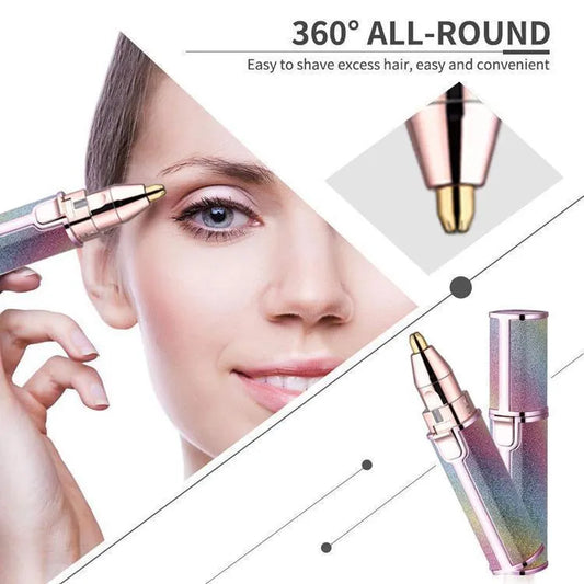 Rechargeable Women's Eyebrow Trimmer | Precision Facial Hair Remover | Pink ABS