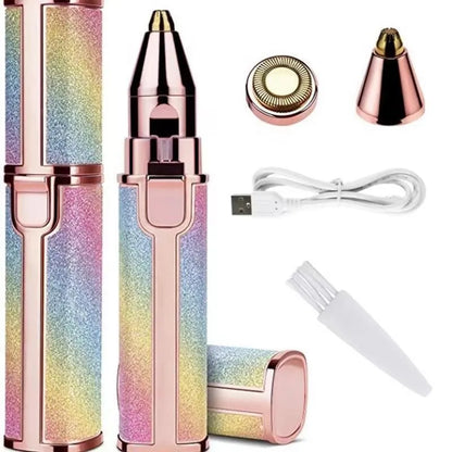 Rechargeable Women's Eyebrow Trimmer | Precision Facial Hair Remover | Pink ABS