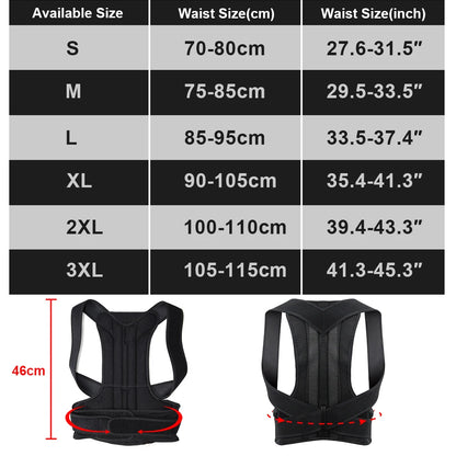 Adjustable Back Brace Posture Corrector With Full Support