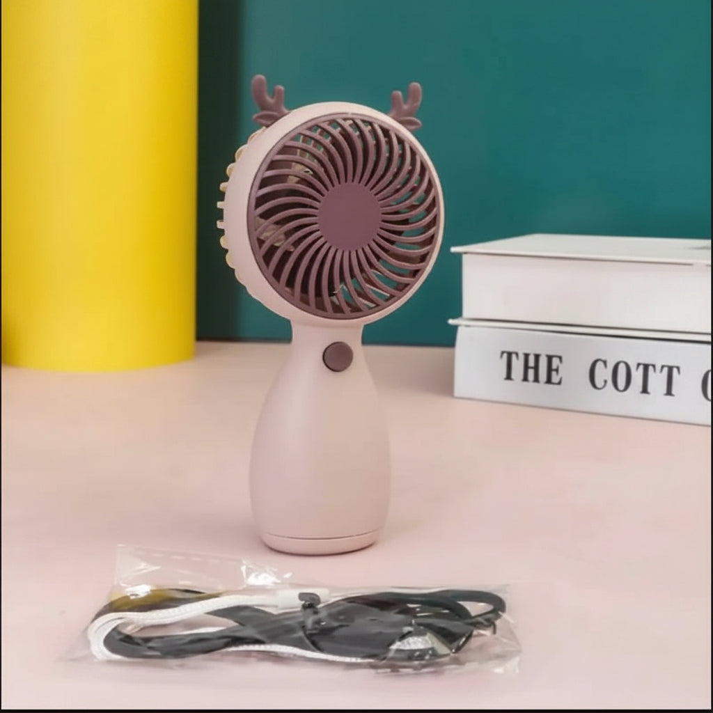 Rechargeable Animal Ears Mini Fan | Portable USB Cooling Fan | Multicolor