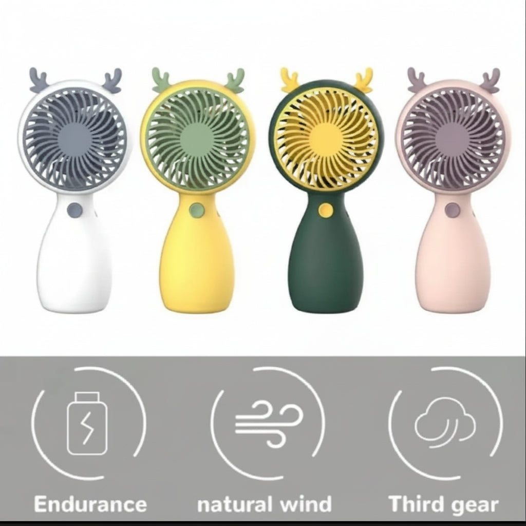 Rechargeable Animal Ears Mini Fan | Portable USB Cooling Fan | Multicolor