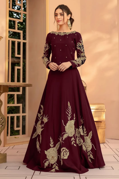 Green Embroidered 3-Piece Suit for Events & Functions