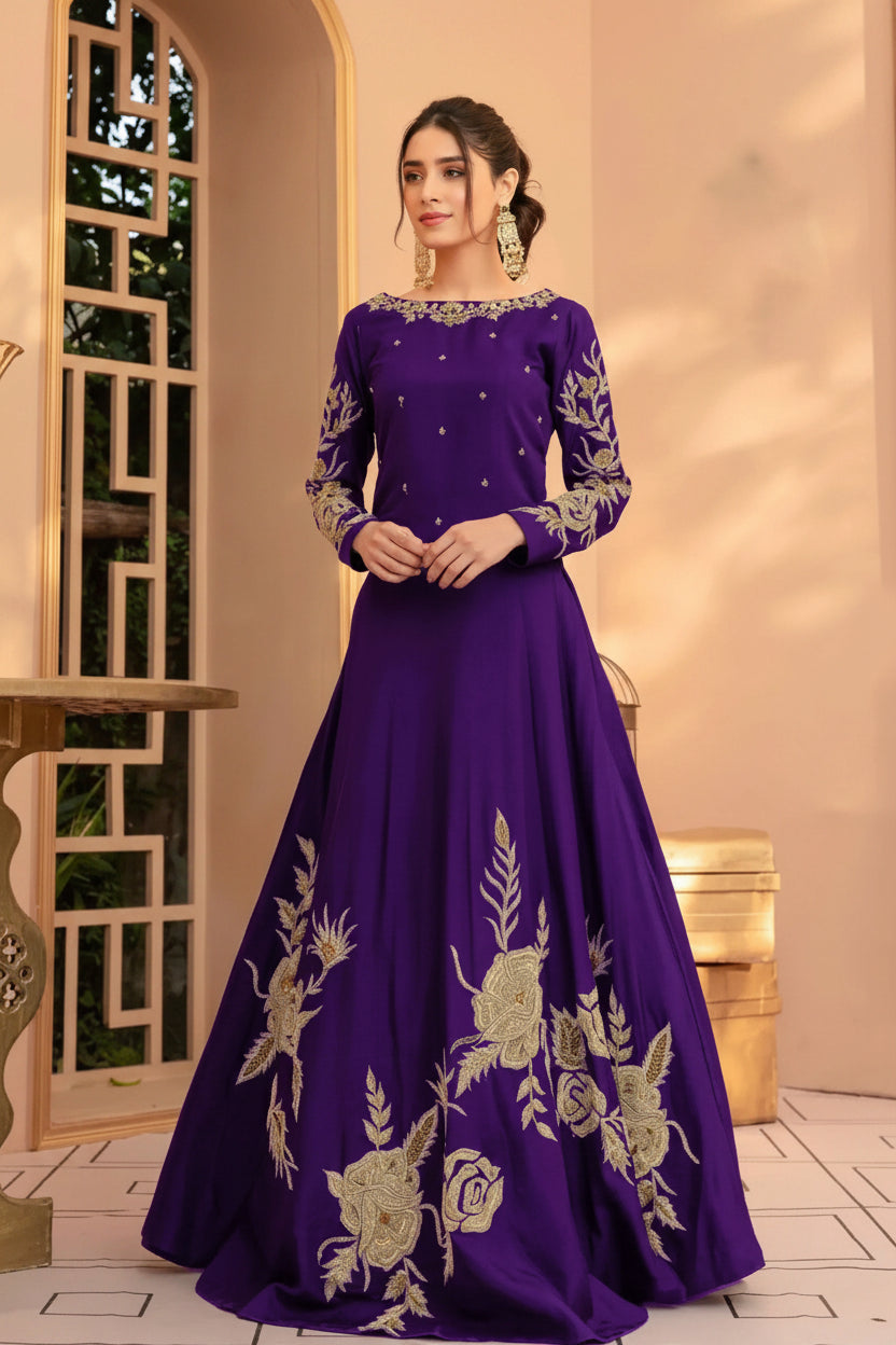 Green Embroidered 3-Piece Suit for Events & Functions