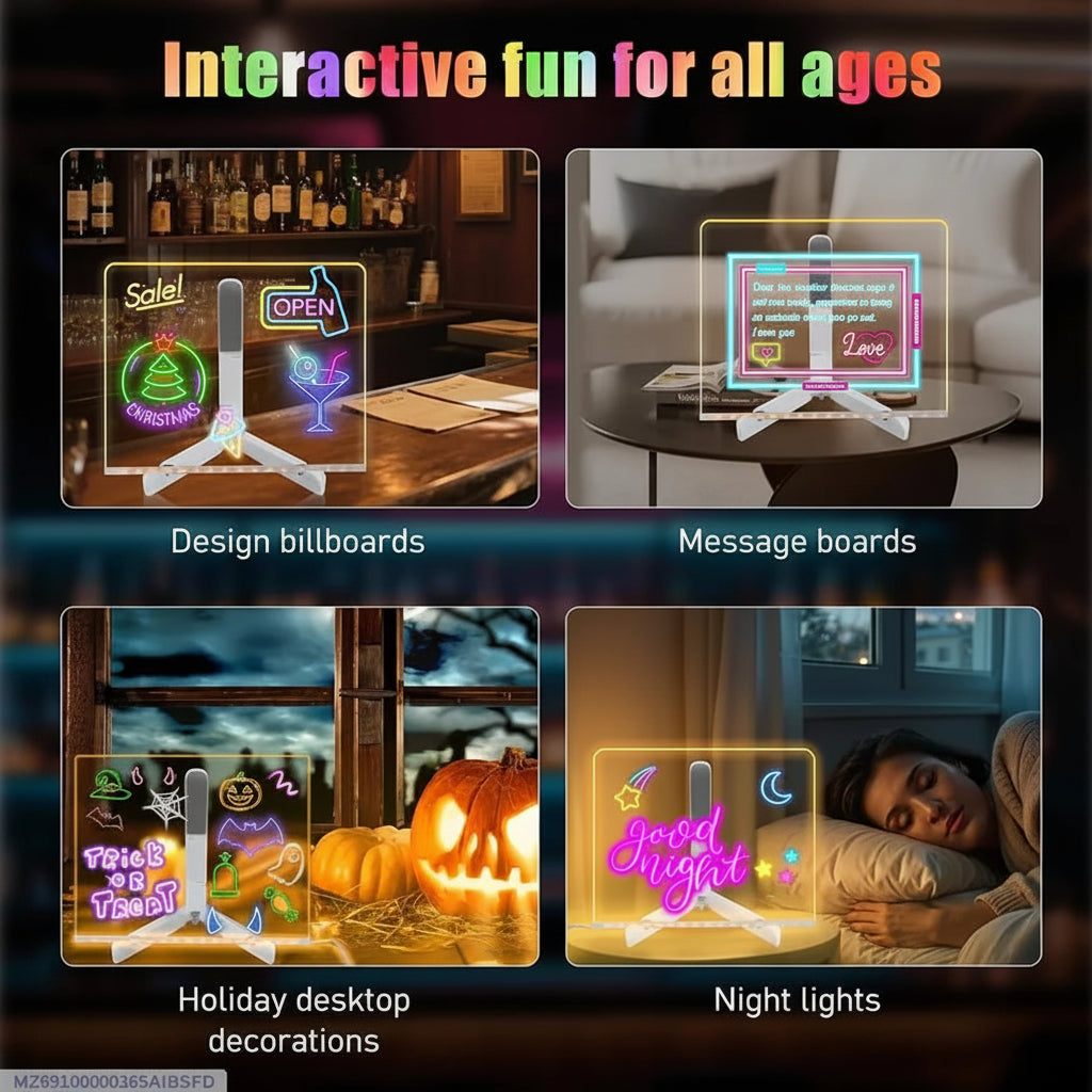 Acrylic LED Writing Tablet with Neon Glow Homiefy