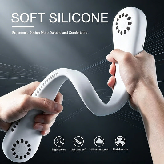 Bladeless Hanging Neck Fan – Portable 3-Speed Cooling