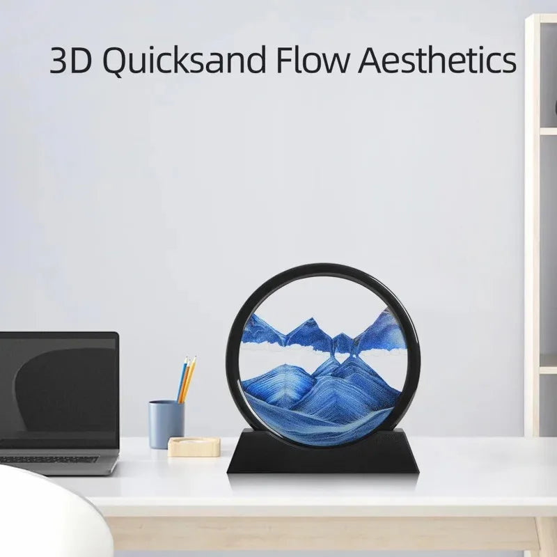 3D Deep Sea Sandscape Hourglass Art Desk Ornament