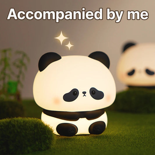 Panda LED Night Light – Soft Silicone USB Bedside Lamp