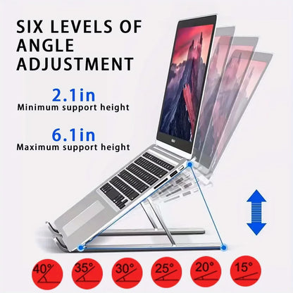 Adjustable Aluminum Laptop Stand With Cooling Design