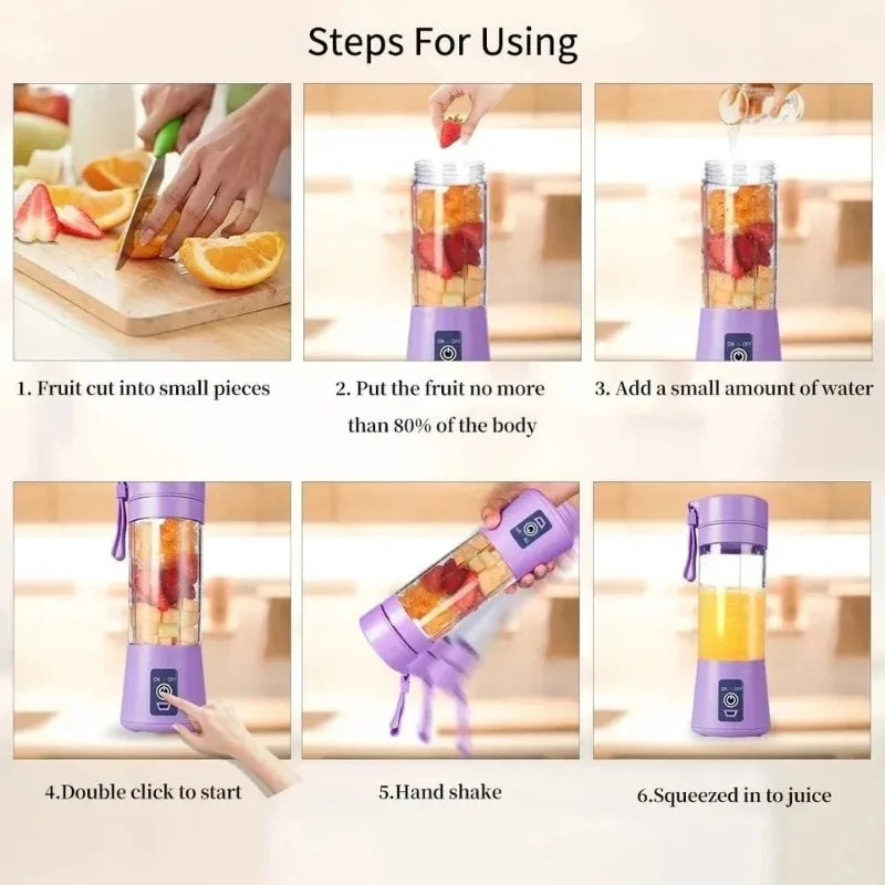 Portable Electric Juicer Cup Blender – Mini Fruit Mixer