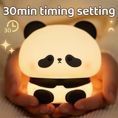 Panda LED Night Light – Soft Silicone USB Bedside Lamp