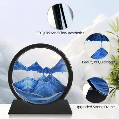 3D Deep Sea Sandscape Hourglass Art Desk Ornament
