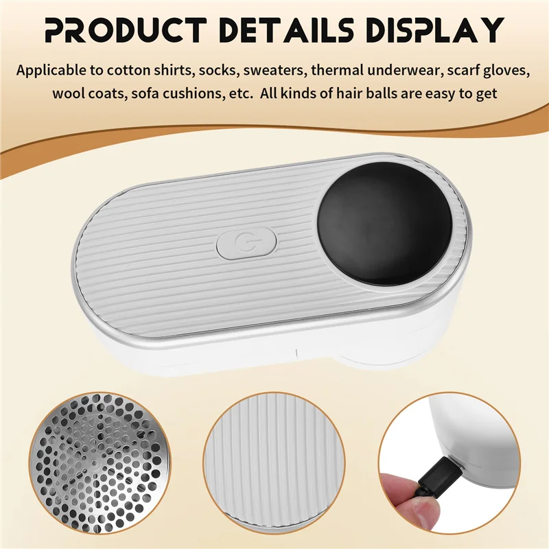 Rechargeable Lint Remover For Sweaters With 5-Blade Head