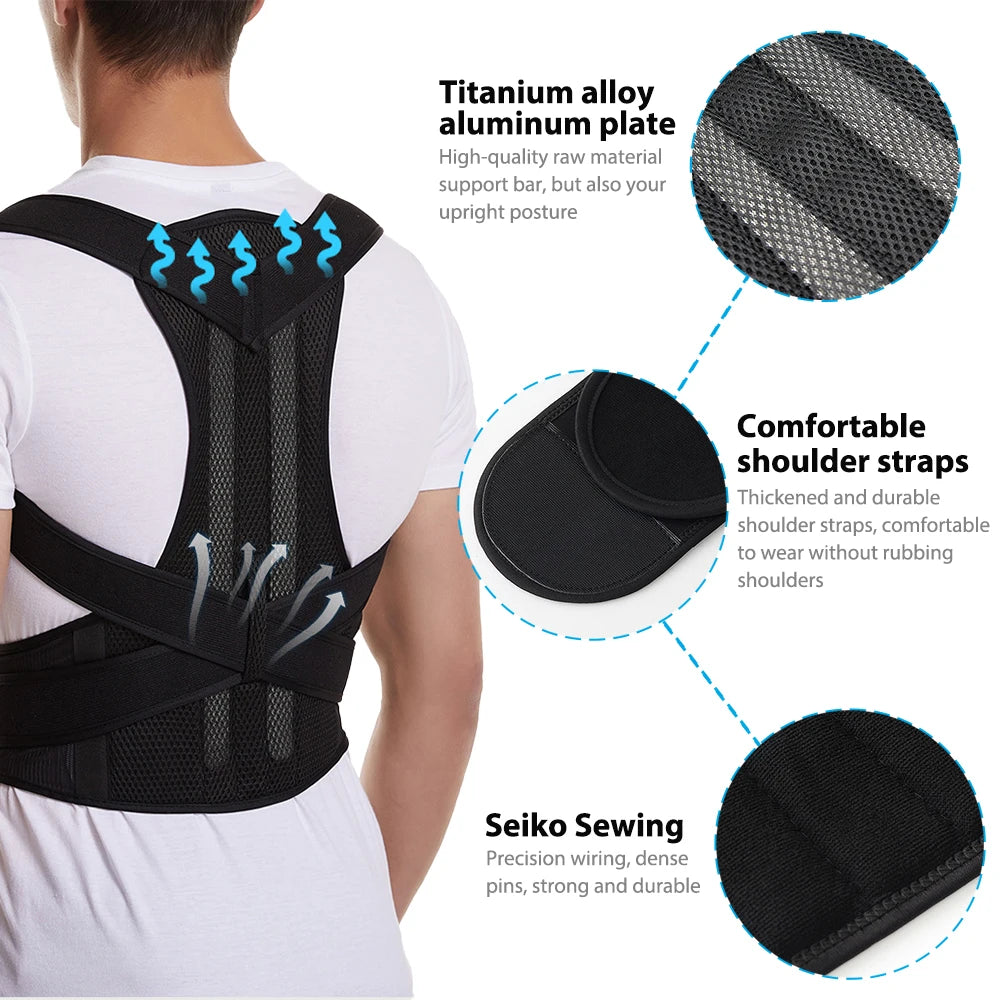 Adjustable Back Brace Posture Corrector With Full Support