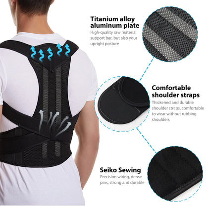 Adjustable Back Brace Posture Corrector With Full Support