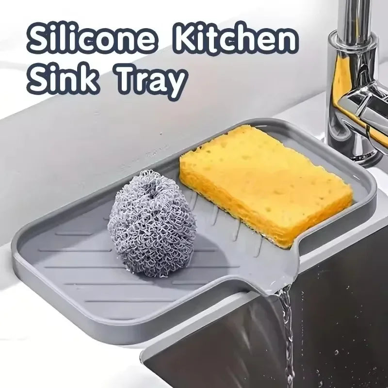 Silicone Faucet Splash Guard Mat – Sink Tray & Soap Holder