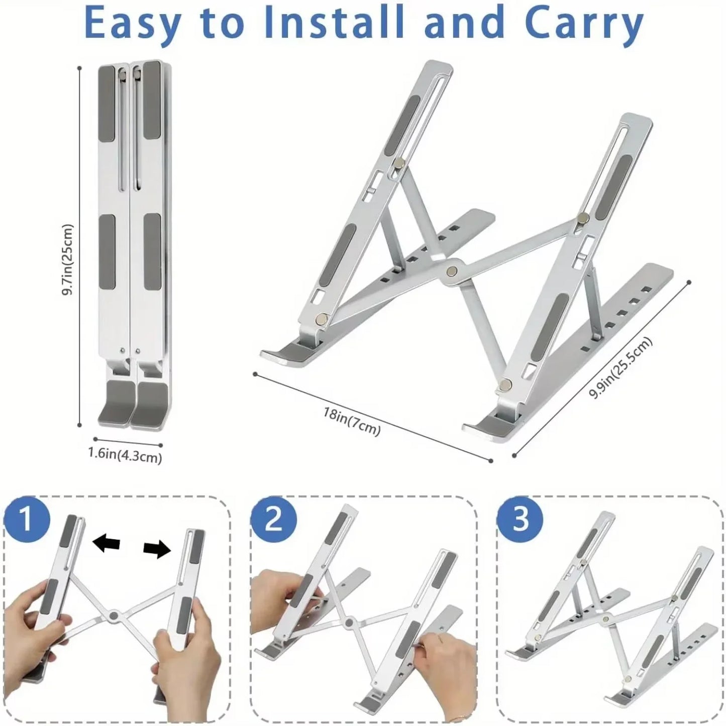 Adjustable Aluminum Laptop Stand With Cooling Design