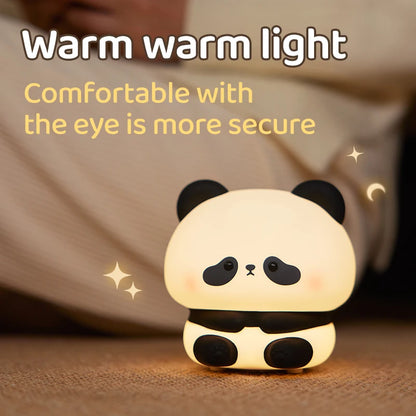 Panda LED Night Light – Soft Silicone USB Bedside Lamp