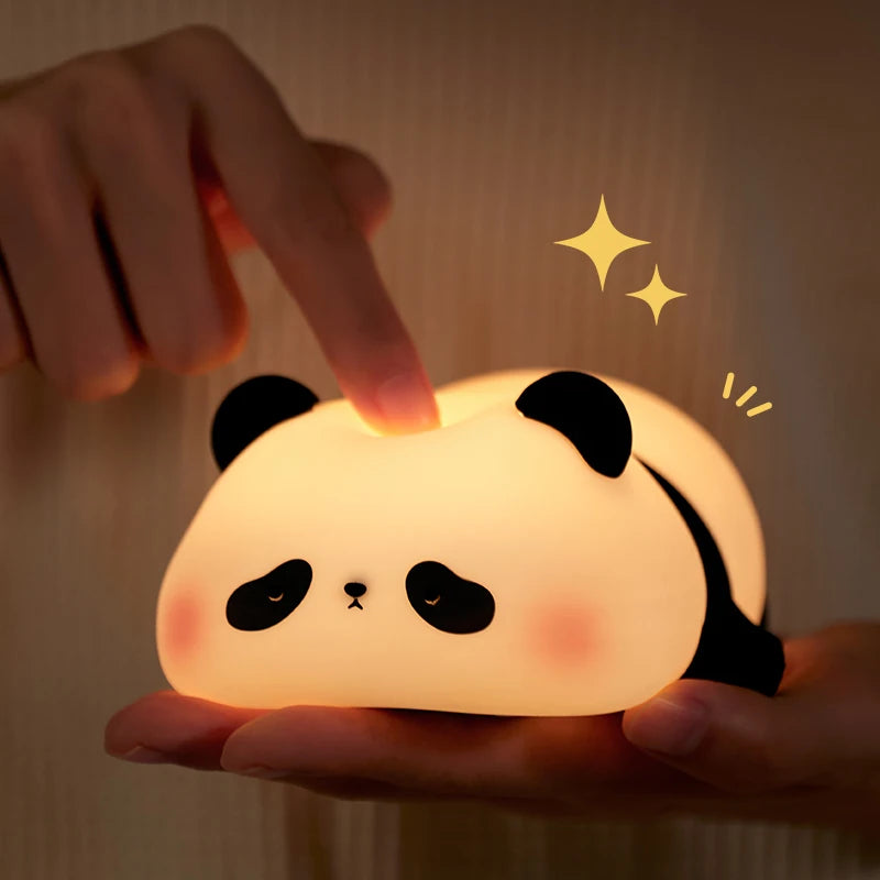 Panda LED Night Light – Soft Silicone USB Bedside Lamp
