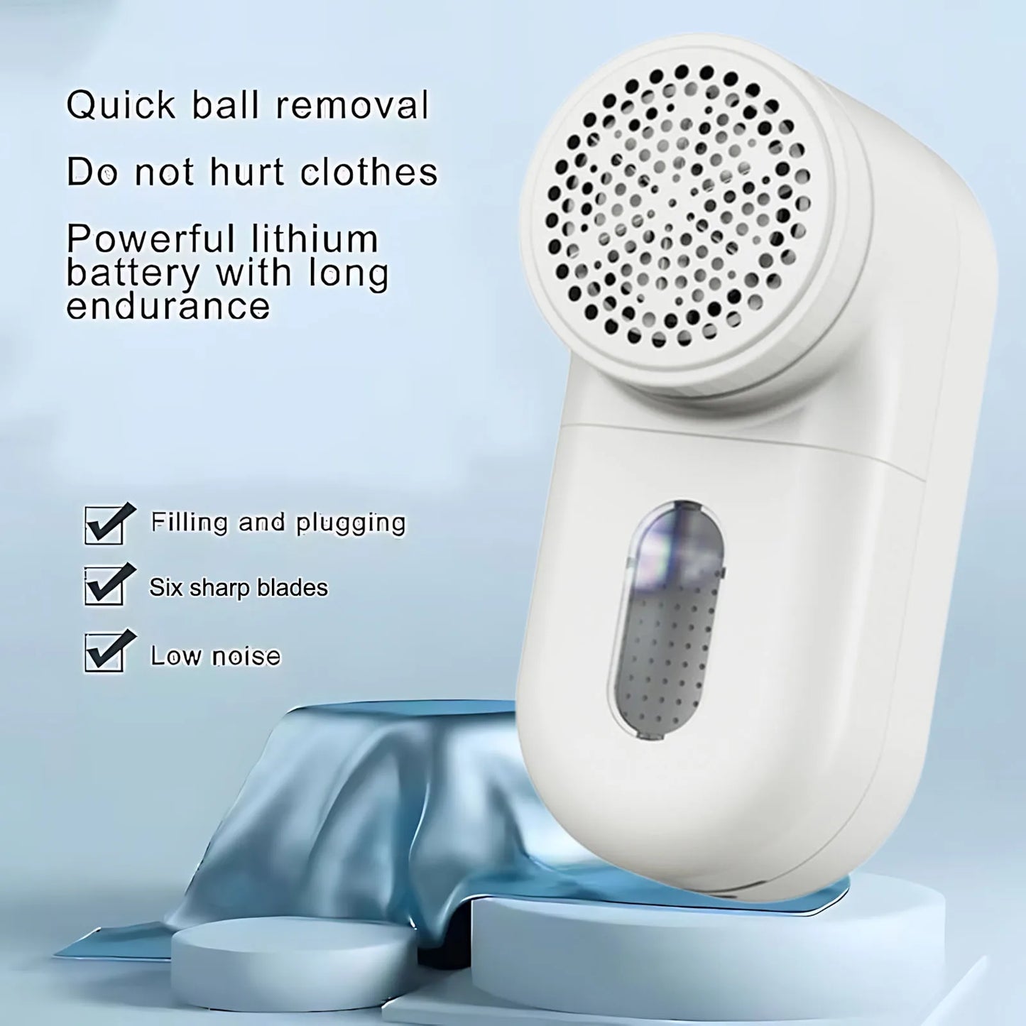 Rechargeable Lint Remover For Sweaters With 5-Blade Head