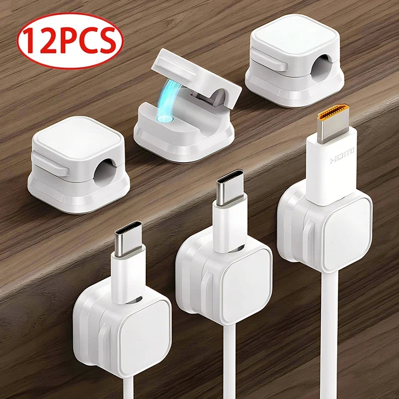 Magnetic Cable Clip Cable Holder Adhesive Wire Keeper Cord Cable Organizer for Home Office Under Desk Management — image 1
