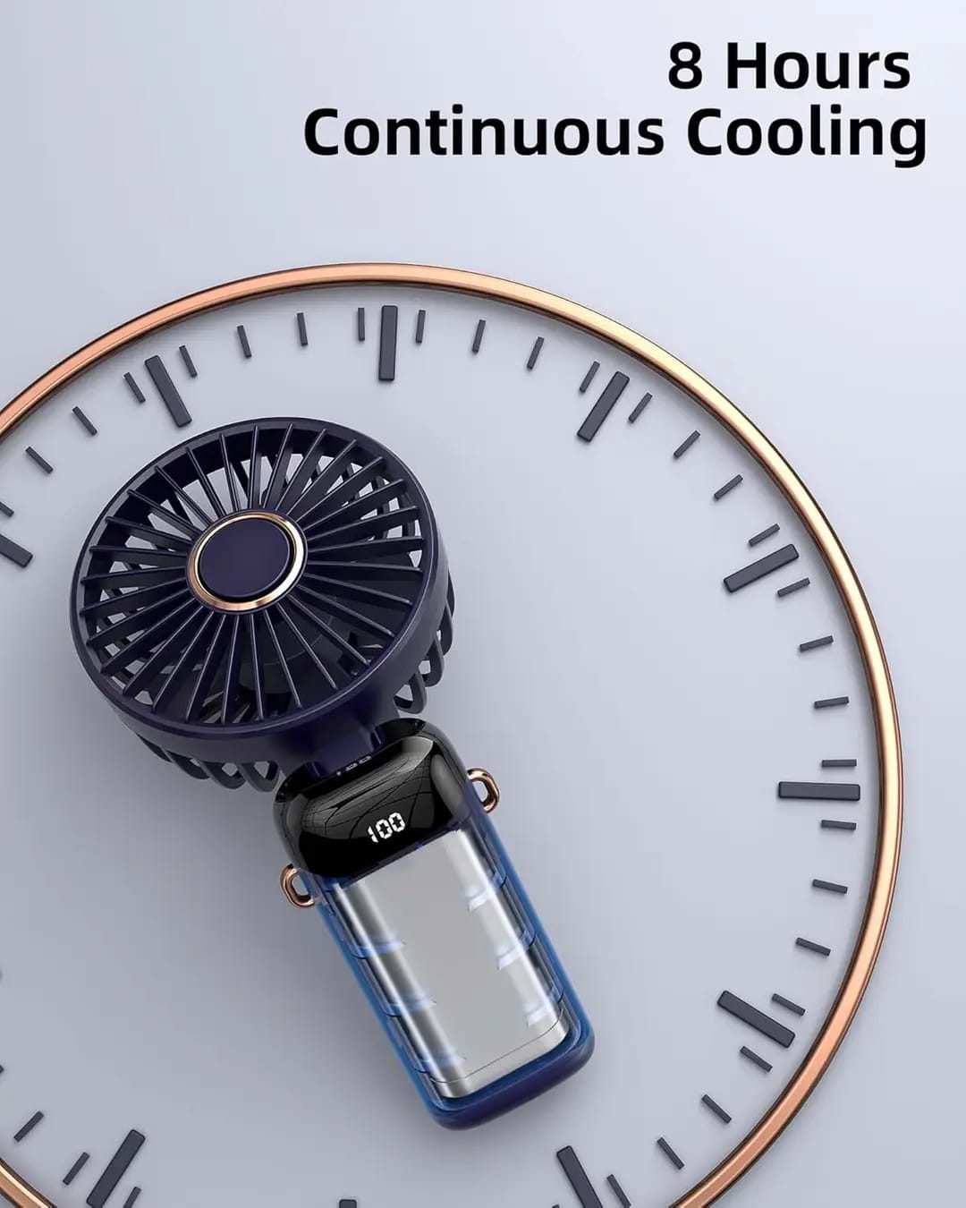 Foldable rechargeable mini fan - front view