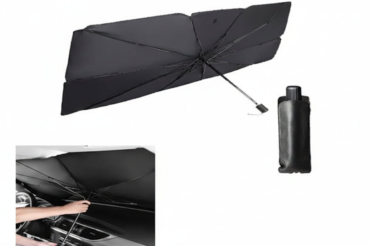 Foldable Car Windshield Sun Shade Umbrella | UV Reflective Heat Shield Cover